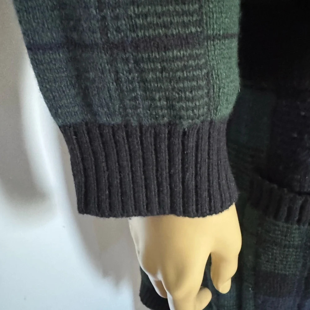 Ralph Lauren NWT stylish plaid woolTextured Knit Cardigan. Ptp 26” - Picture 5 of 8